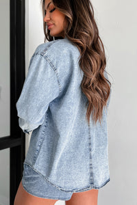 Nothing To Fear Washed Denim Chambray Shirt (Denim) - NanaMacs