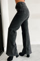 Otto Mid-Rise Folded Waist Risen Wide Leg Jeans (Black) - NanaMacs