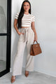 Confident Appeal Wide Leg Pants (Tan) - NanaMacs