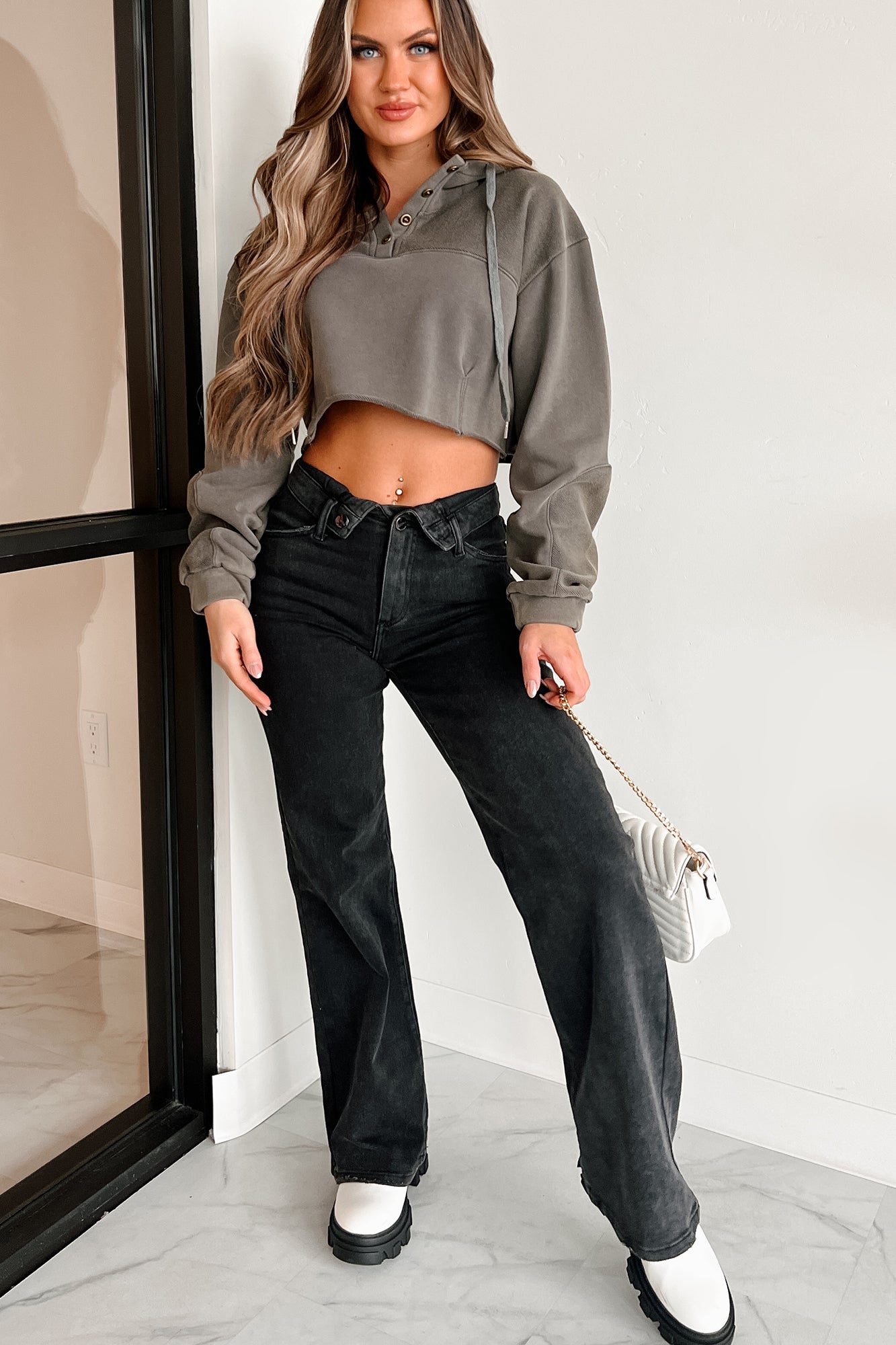 Cozy Ending Cropped Hoodie (Ash Grey) · NanaMacs