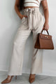 Confident Appeal Wide Leg Pants (Tan) - NanaMacs