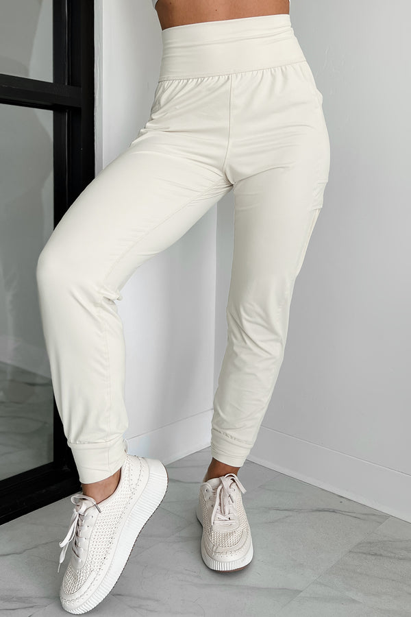 Bestie For The Restie Butter Soft Side Pocket Joggers (White Pearl) - NanaMacs