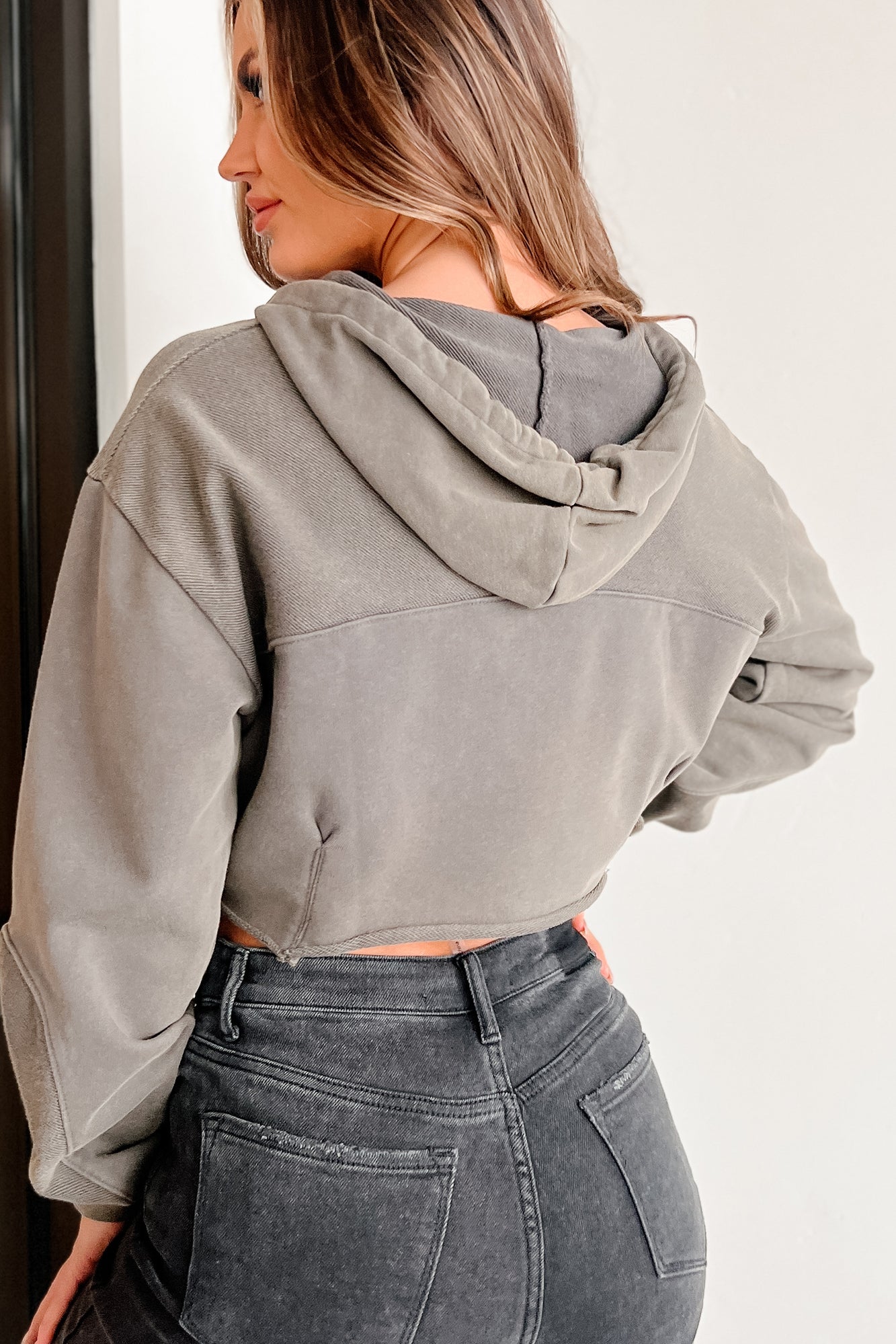 Cozy Ending Cropped Hoodie (Ash Grey) - NanaMacs