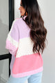 Pretty Ideal Colorblock Sweater Cardigan (Pink/Multi) - NanaMacs