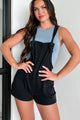 Topher Knotted Strap Zenana Shortalls (Black) - NanaMacs