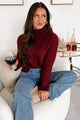 Existing In The Moment Turtleneck Sweater (Burgundy) - NanaMacs