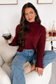 Existing In The Moment Turtleneck Sweater (Burgundy)