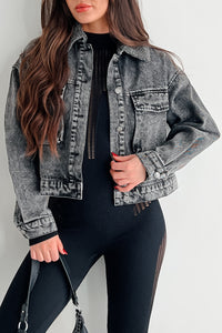 Merritt Washed Denim Jacket (Black) - NanaMacs