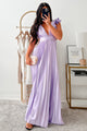 Opulent Occasion Pleated Ruffle Maxi Dress (Lavender) - NanaMacs