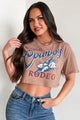 "Original Cowboy Rodeo" Graphic Crop Tee (Dark Mocha) - NanaMacs