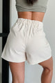 Toby High Waist Tailored Shorts (Cream) - NanaMacs