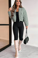 Never Pretend Quilted Corduroy Crop Jacket (Mint Stone) - NanaMacs