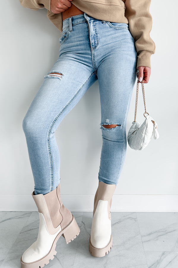 Darcy Sneak Peek High Rise Crop Skinny Jeans (Light Wash) - NanaMacs