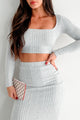 Gretchen Crop Top & Midi Skirt Set (Heather Grey) - NanaMacs