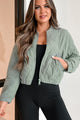 Never Pretend Quilted Corduroy Crop Jacket (Mint Stone) - NanaMacs