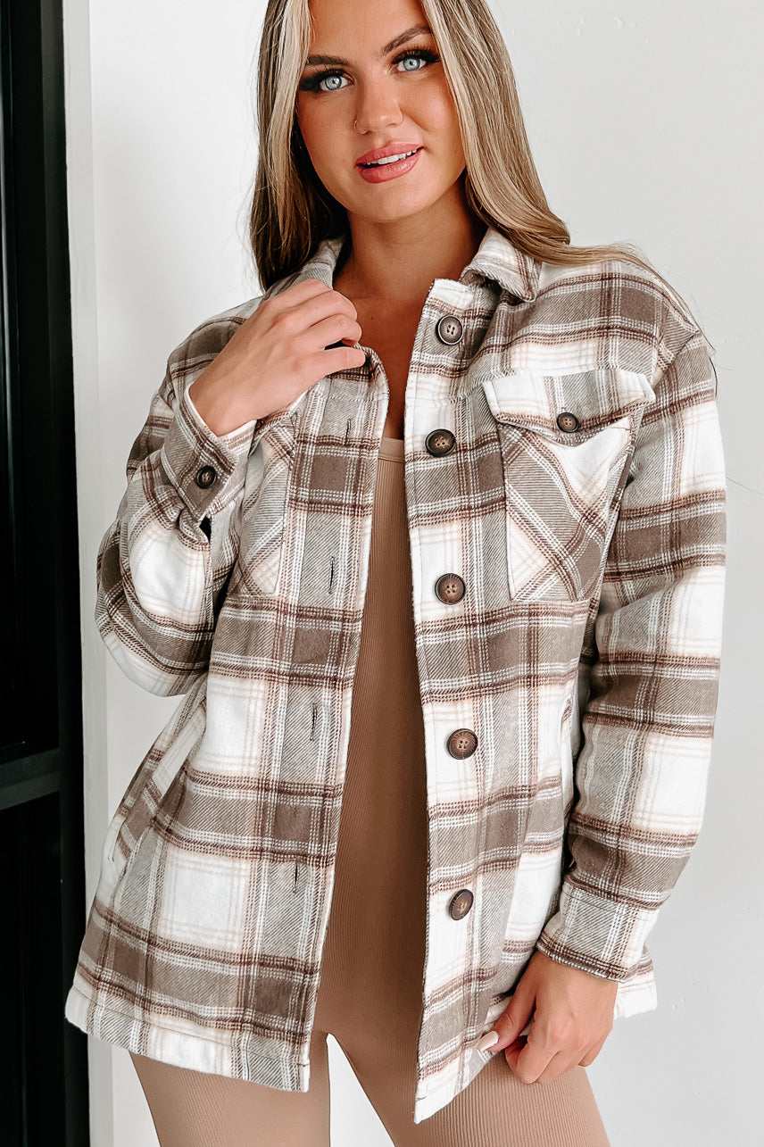 Plaid jacket 2024 with sherpa lining