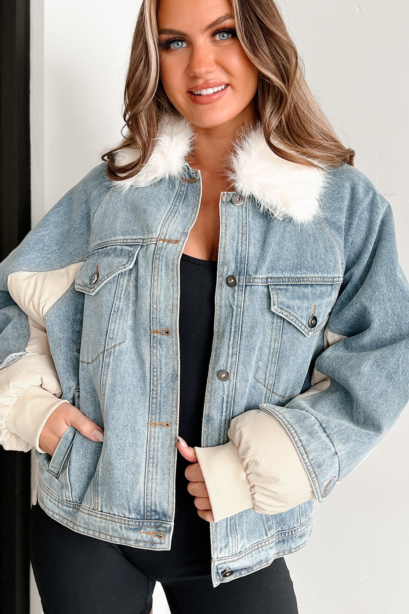 Discover 227+ denim jacket with wool collar best