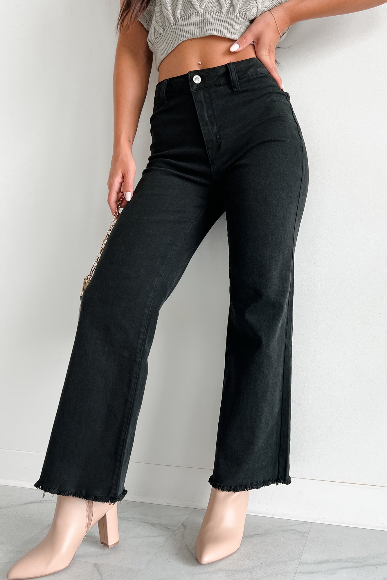 Azriel High Rise Straight Leg Zenana Jeans (Black) - NanaMacs