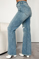 Daruka High Rise Button Fly 90's Flare Kancan Jeans (Light Wash) - NanaMacs