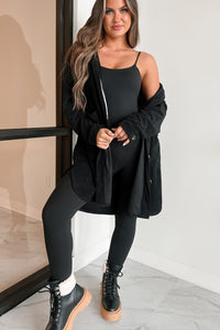 Winners Never Quit Fitted Cami Jumpsuit (Black) - NanaMacs