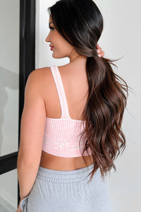 Donna Washed Ribbed Brami Crop Top (Dusty Pink) - NanaMacs