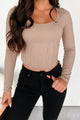 Candid Approach Corset Ribbed Crop Top (Latte) - NanaMacs