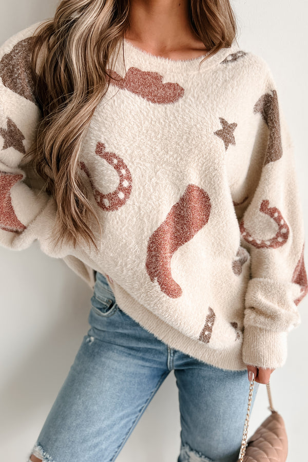 Wilder Than The West Western Mohair Sweater (Cream) - NanaMacs