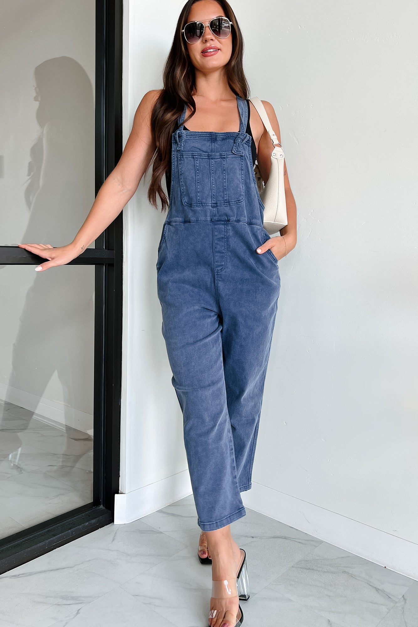 Osmond Knotted Strap Zenana Overalls (Blackberry) - NanaMacs