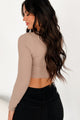 Candid Approach Corset Ribbed Crop Top (Latte) - NanaMacs