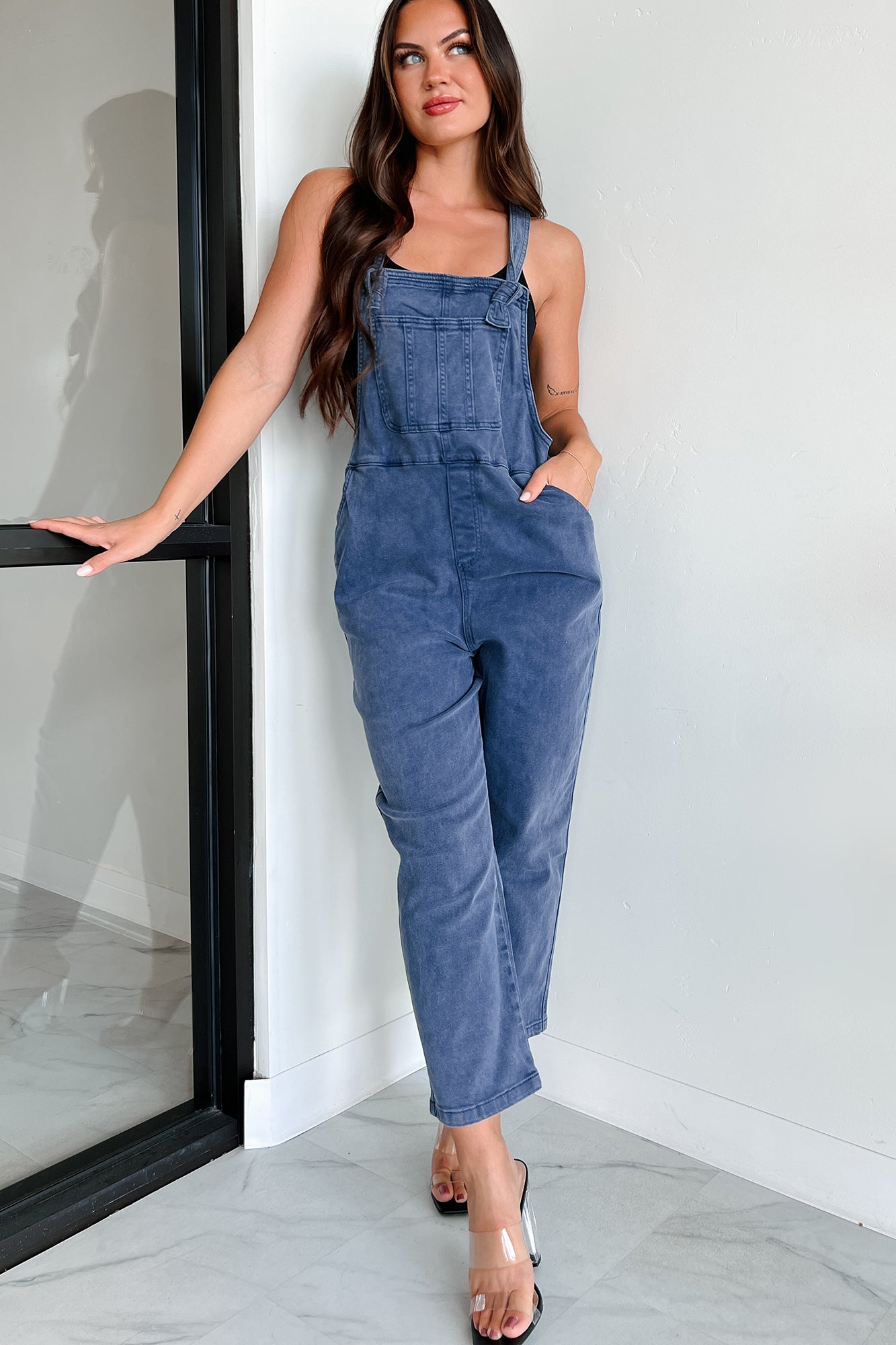 Osmond Knotted Strap Zenana Overalls (Blackberry) - NanaMacs