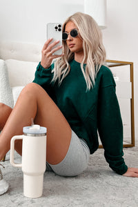 Call My Bluff Lightweight Pullover Top (Dark Green) - NanaMacs