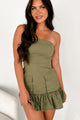 Don't Have To Try Strapless Cargo Mini Dress (Olive) - NanaMacs