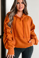 Escape The Real World Ruched Sleeve Hoodie (Vintage Rust) - NanaMacs