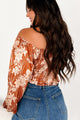 Playing By Your Rules Smocked Satin Crop Top (Butterscotch) - NanaMacs