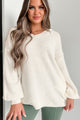 Sincerely Snuggly Hooded Popcorn Texture Sweater (Ivory) - NanaMacs