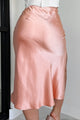 Charmed I'm Sure Satin Midi Skirt (Pink) - NanaMacs