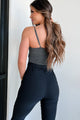 Changing My Perspective Ribbed Cami Bodysuit (Charcoal) - NanaMacs