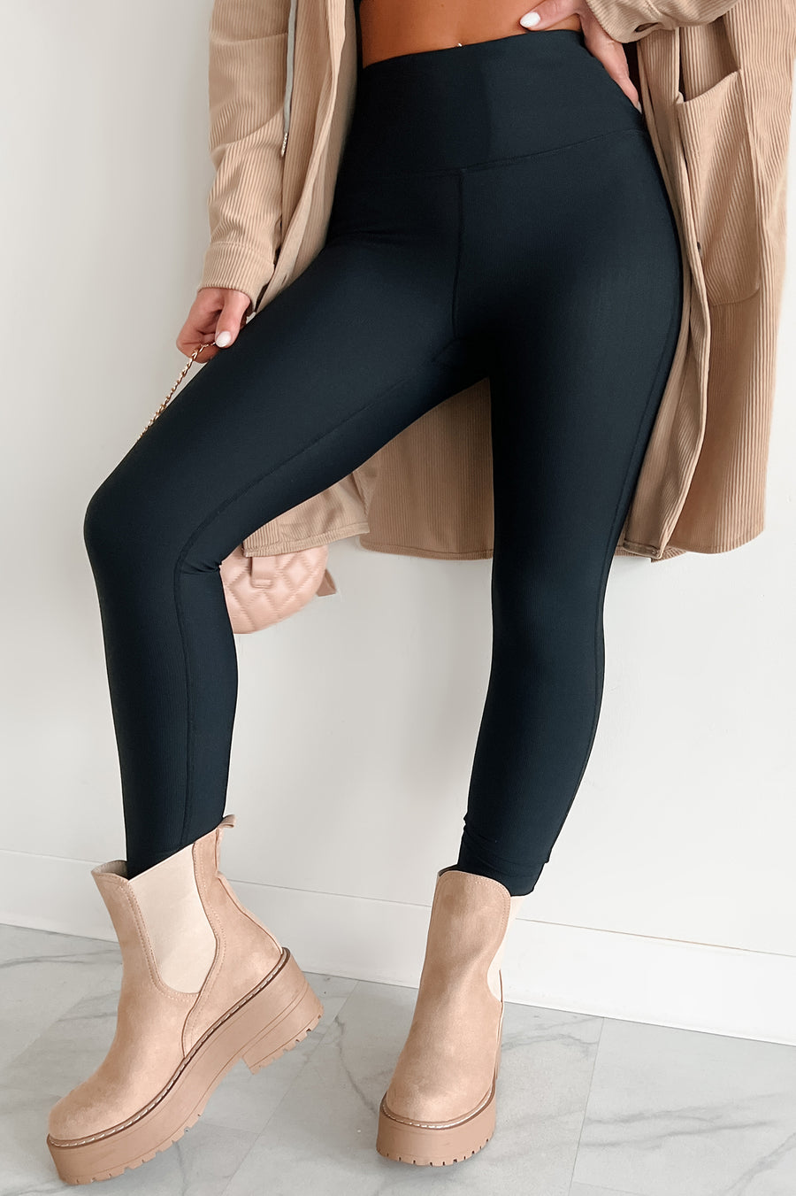 Out Here Lifting Weights Two Piece Legging Set (Beige)