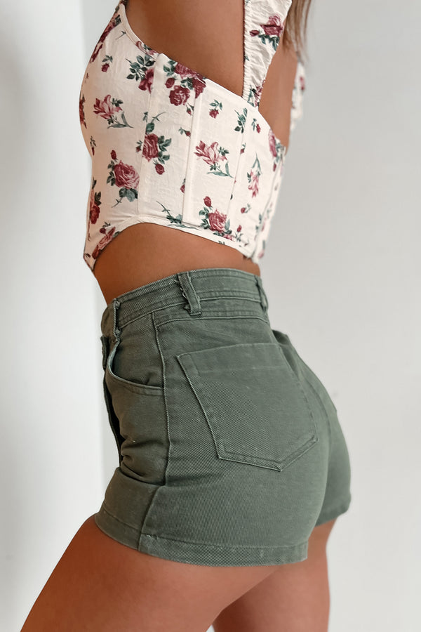 Finding My Courage Twill Wrap Skort (Olive) - NanaMacs