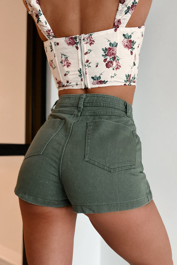 Finding My Courage Twill Wrap Skort (Olive) - NanaMacs