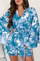 Tranquil Moments Floral Kimono Sleeve Romper (Blue) - NanaMacs