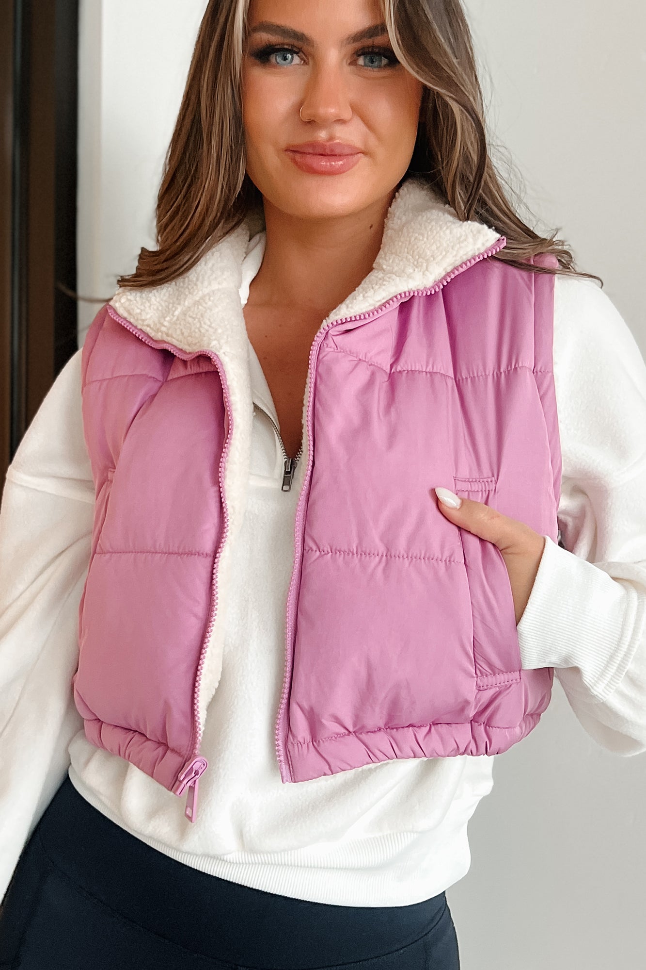 Lifelong Memories Reversible Puffer Vest (Vintage Plum) - NanaMacs