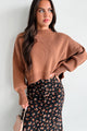 Cheerful Charm Oversized Zenana Crop Sweater (Deep Camel) - NanaMacs