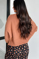 Cheerful Charm Oversized Zenana Crop Sweater (Deep Camel) - NanaMacs