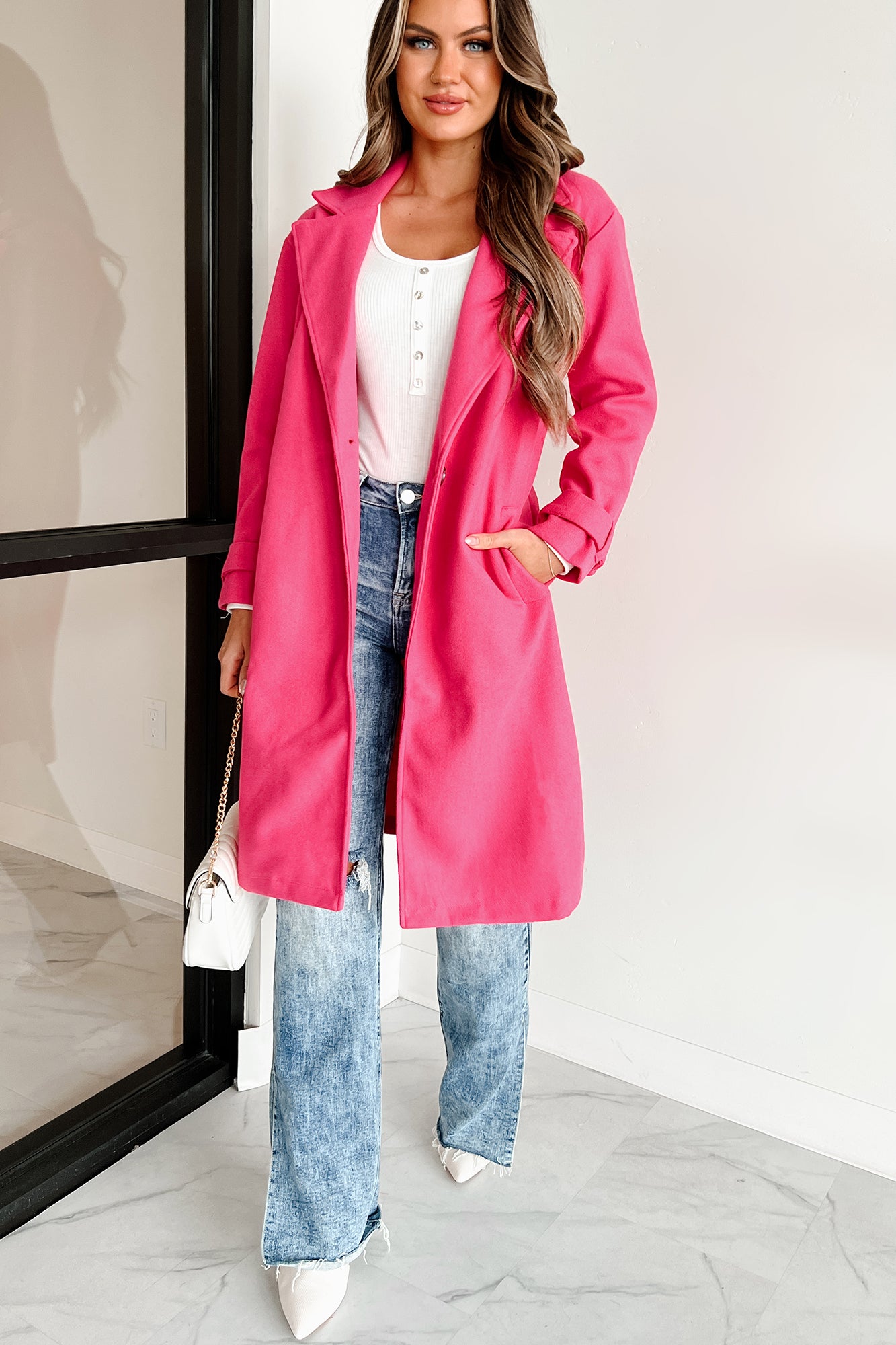 Fuschia coat best sale