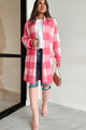 Feels Like Home Open Front Plaid Cardigan (Pink) - NanaMacs