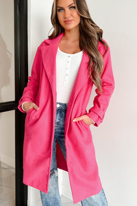 Eastern Winds Midi Length Coat (Fuchsia) - NanaMacs