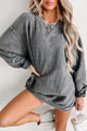 NanaMacs Corded Crewneck Sweatshirt (Charcoal) - NanaMacs