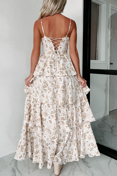 Idyllic Feelings Tiered Floral Maxi Dress (Natural) - NanaMacs