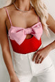 Sweet Fling Bow Detailed Bodysuit (Red/Pink) - NanaMacs